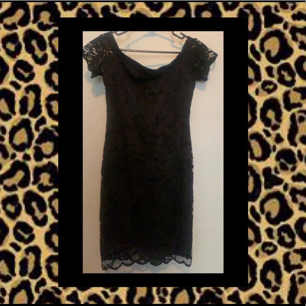 Mini black lace dress!